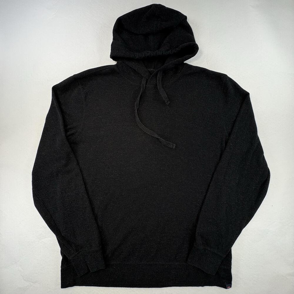 Faherty Hoodie Mens Large Tall Black Pullover Organic Cotton Stretch Sweatshirt